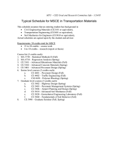 Typical Schedule for MSCE in Transportation Materials