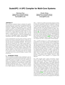 ScaleUPC: A UPC Compiler for Multi-Core Systems Weiming Zhao Zhenlin Wang