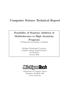 Computer Science Technical Report Feasibility of Stepwise Addition of Programs