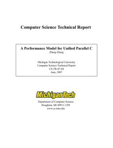 Computer Science Technical Report A Performance Model for Unified Parallel C