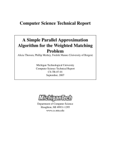 Computer Science Technical Report A Simple Parallel Approximation Problem
