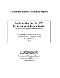 Computer Science Technical Report Implementing Sort in UPC: Performance and Optimization