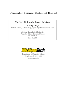Computer Science Technical Report MuON: Epidemic based Mutual Anonymity