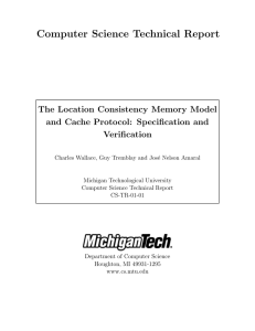 Computer Science Technical Report The Location Consistency Memory Model Verification