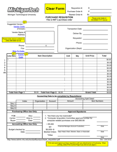Clear Form PURCHASE REQUISITION