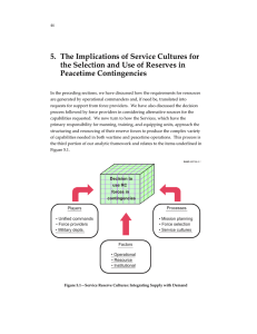 5. The Implications of Service Cultures for Peacetime Contingencies