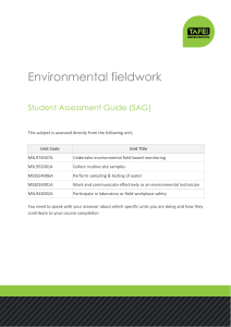 Environmental fieldwork Student Assessment Guide (SAG)