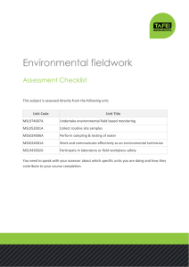 Environmental fieldwork Assessment Checklist