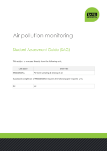 Air pollution monitoring Student Assessment Guide (SAG)