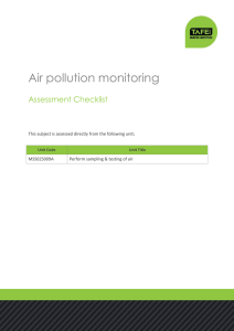 Air pollution monitoring Assessment Checklist