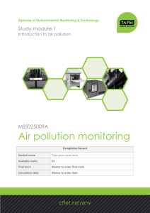 Air pollution monitoring Study module 1  MSS025009A