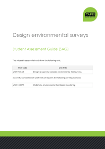 Design environmental surveys Student Assessment Guide (SAG)