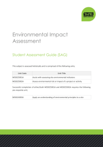 Environmental Impact Assessment Student Assessment Guide (SAG)