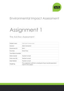 Assignment 1 Environmental Impact Assessment The Ad-Hoc Assessment