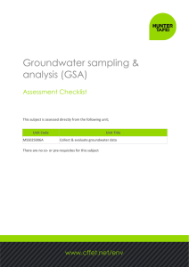 Groundwater sampling &amp; analysis (GSA) Assessment Checklist