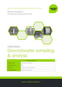 Groundwater sampling &amp; analysis Study module 2