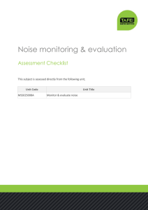 Noise monitoring &amp; evaluation Assessment Checklist