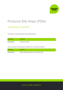 Produce Site Maps (PSM) Assessment Checklist