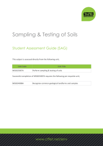 Sampling &amp; Testing of Soils Student Assessment Guide (SAG)