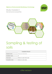 Sampling &amp; testing of soils Study module 2