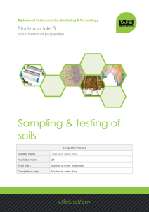 Sampling &amp; testing of soils Study module 3