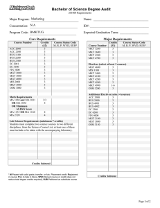 Bachelor of Science Degree Audit