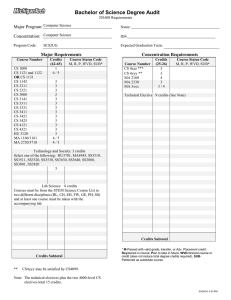 Bachelor of Science Degree Audit Major Program: Concentration: