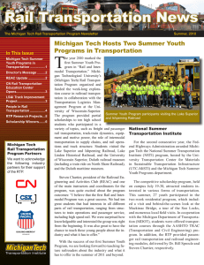 T Rail Transportation News Michigan Tech Hosts Two Summer Youth Programs in Transportation