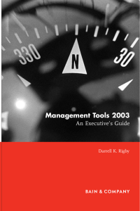 Management Tools 2003 An Executive’s Guide Darrell K. Rigby