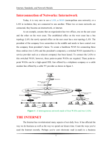 Interconnection of Networks: Internetwork