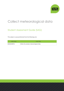 Collect meteorological data Student Assessment Guide (SAG)