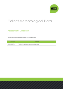 Collect Meteorological Data Assessment Checklist
