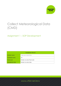 Collect Meteorological Data (CMD) Assignment 1 – SOP Development