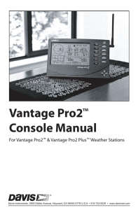 Vantage Pro2 Console Manual ™