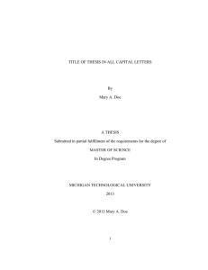TITLE OF THESIS IN ALL CAPITAL LETTERS By Mary A. Doe