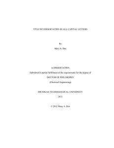 TITLE OF DISSERTATION IN ALL CAPITAL LETTERS By Mary A. Doe