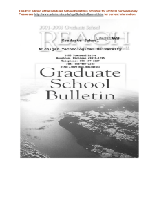 This PDF edition of the Graduate School Bulletin is provided... Please see for current information.