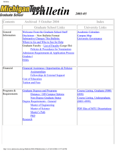 Bulletin 2003-05 Index Graduate School Links