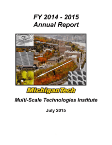 FY 2014 - 2015 Annual Report Multi-Scale Technologies Institute