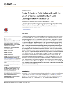 Social Behavioral Deficits Coincide with the Lacking Serotonin Receptor 2c