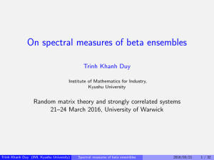 On spectral measures of beta ensembles Trinh Khanh Duy
