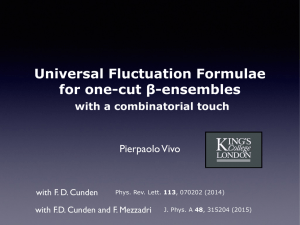 Universal Fluctuation Formulae for one-cut β-ensembles  Pierpaolo Vivo