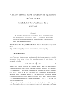 A reverse entropy power inequality for log-concave random vectors and Tomasz Tkocz