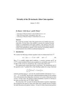 Triviality of the 2D stochastic Allen-Cahn equation M. Hairer , M.D. Ryser