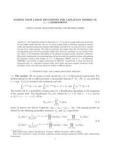 SAMPLE PATH LARGE DEVIATIONS FOR LAPLACIAN MODELS IN (1 + 1)-DIMENSIONS