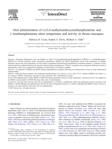 Oral administration of (±)3,4-methylenedioxymethamphetamine and