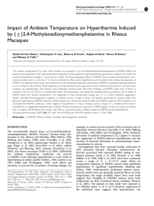 Impact of Ambient Temperature on Hyperthermia Induced 7)3,4-Methylenedioxymethamphetamine in Rhesus by (