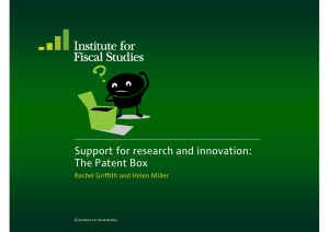 Support for research and innovation: The Patent Box