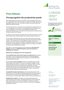 Press Release Piecing together the productivity puzzle