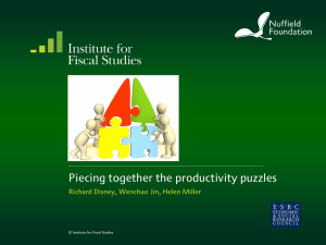 Piecing together the productivity puzzles Richard Disney, Wenchao Jin, Helen Miller